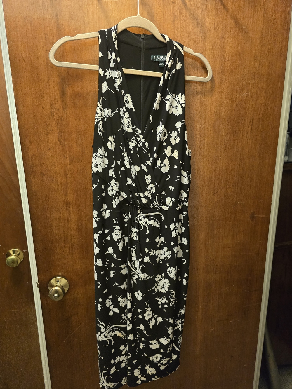 Ralph Lauren Black and White Floral Maxi Dress